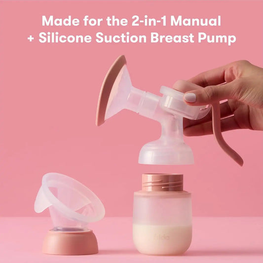 Frida Mom 2-in-1 Manual Breast Pump Silicone Bottle, Milk Collector, 5oz