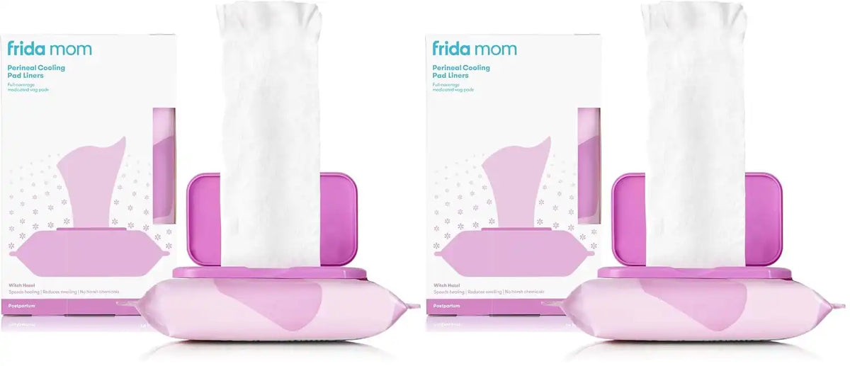 Frida Mom Witch Hazel Perineal Cooling Pad Liners for Postpartum Care, Hospital Bag Essentials for Pain Relief After Birth, Full-Length Medicated Cooling Pad Liners (24ct) (Pack of 2)
