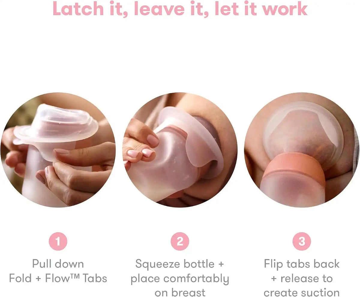 FridaMom Silicone Suction Breast Pump, Hands-Free Milk Collector, Portable