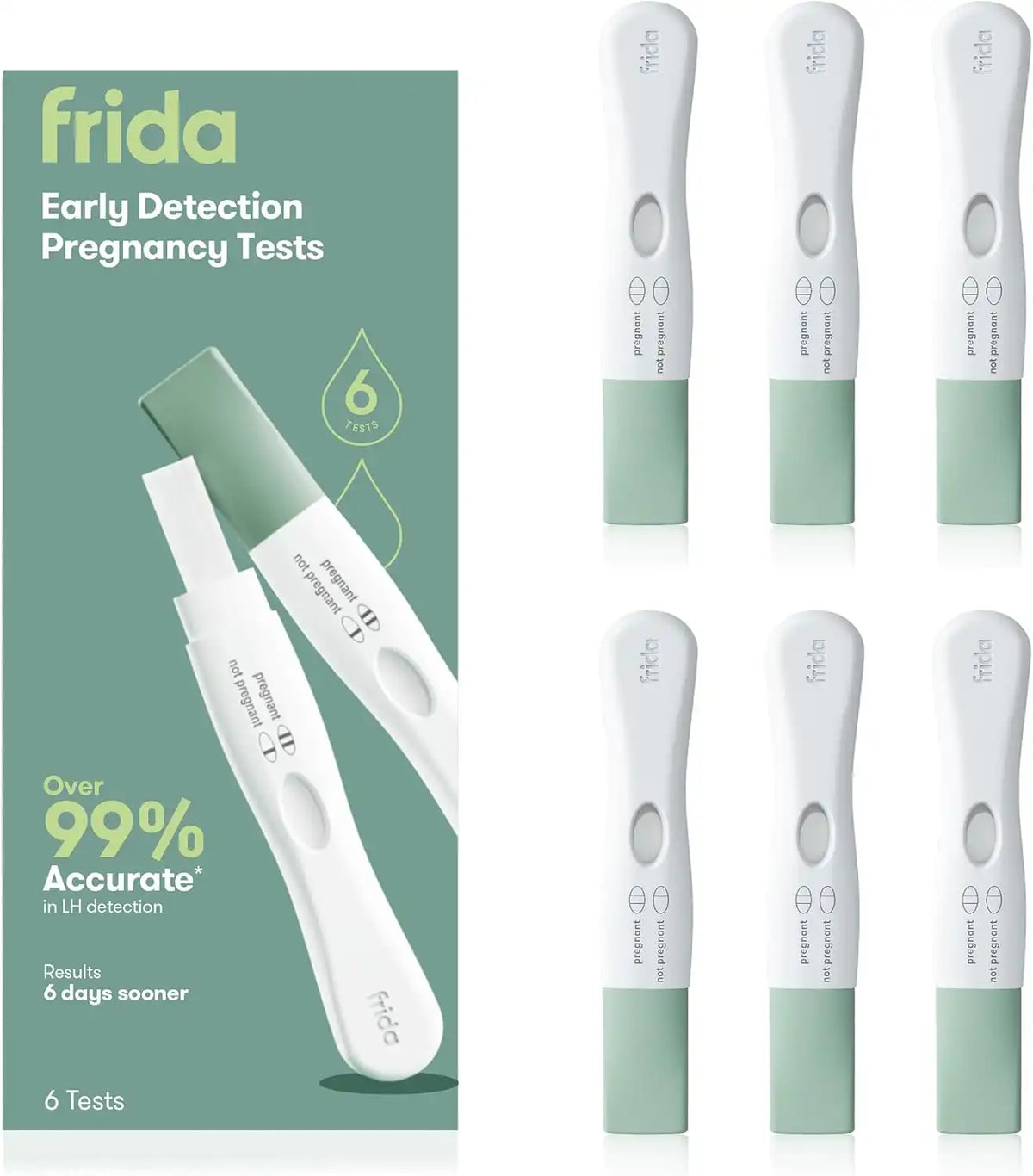 Frida Early Detection Pregnancy Tests, 99.9% Accurate, 6 Count