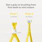 Frida Grow-with-Me Training Toothbrush Set, 6-18 Months, Yellow