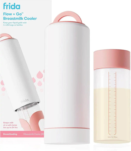 Frida Flow + Go Breastmilk Cooler Bottle, Portable, Lightweight, 20oz