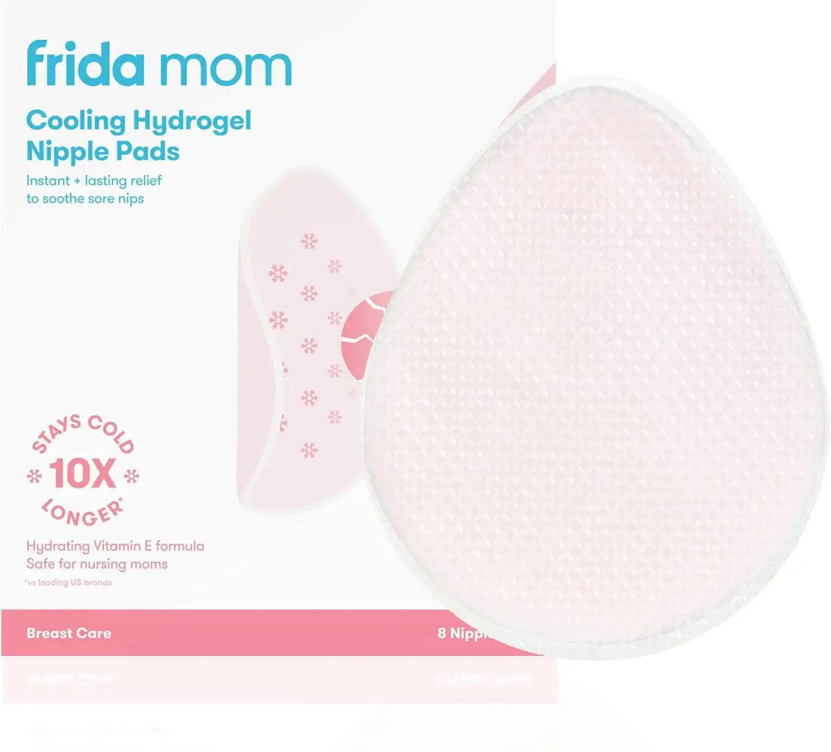 Frida Mom Nursing Pads, Cooling Hydrogel Nipple Pads for Hydration and Soothing Sore Nipples, Breastfeeding Essentials, 8ct (Pack of 12)