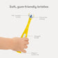 Frida Baby Triple-Angle Toothhugger Toddler Toothbrush, Soft, Yellow