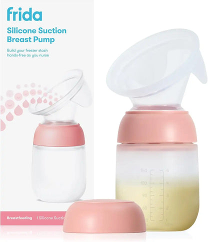 FridaMom Silicone Suction Breast Pump, Hands-Free Milk Collector, Portable