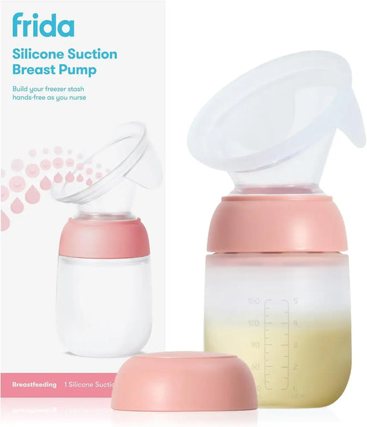 FridaMom Silicone Suction Breast Pump, Hands-Free Milk Collector, Portable