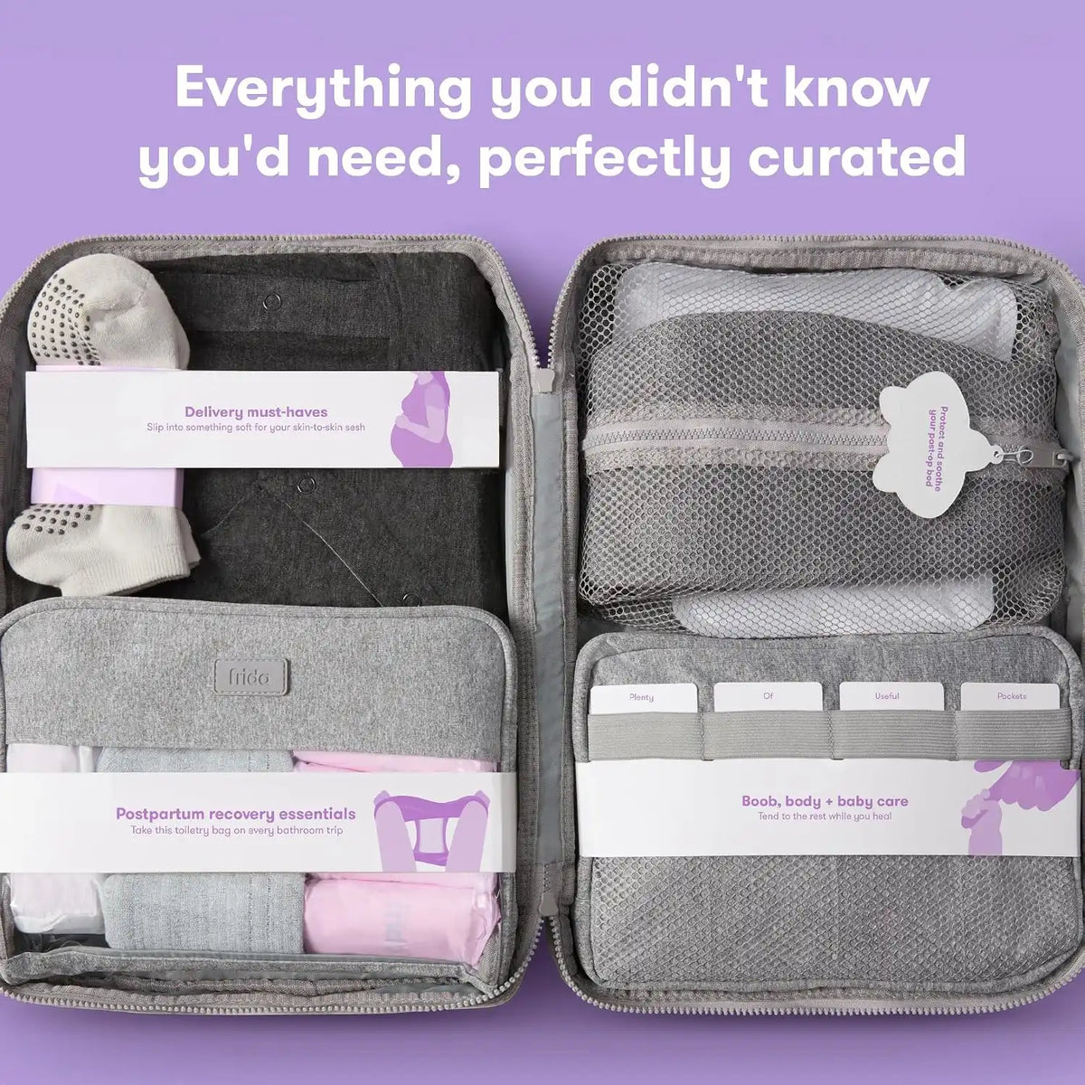 Frida 30pc Pre-Packed Hospital & Baby Essential Travel Bag, Newborn Kit