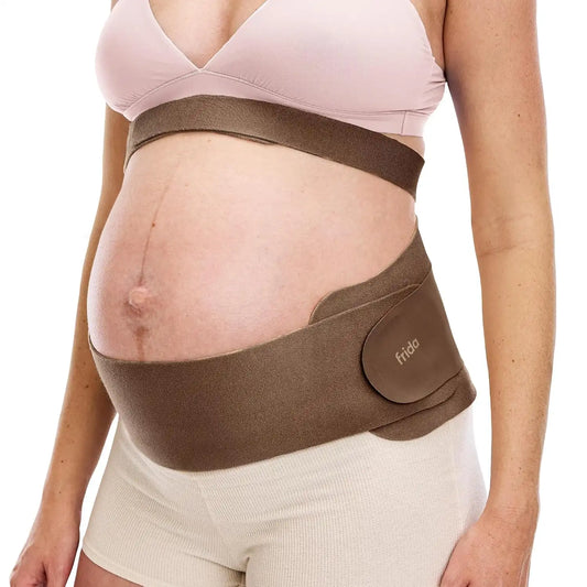 Frida Mom Dual Support Pregnancy Belly Band, Support Baby Bump, Cocoa, L/XL