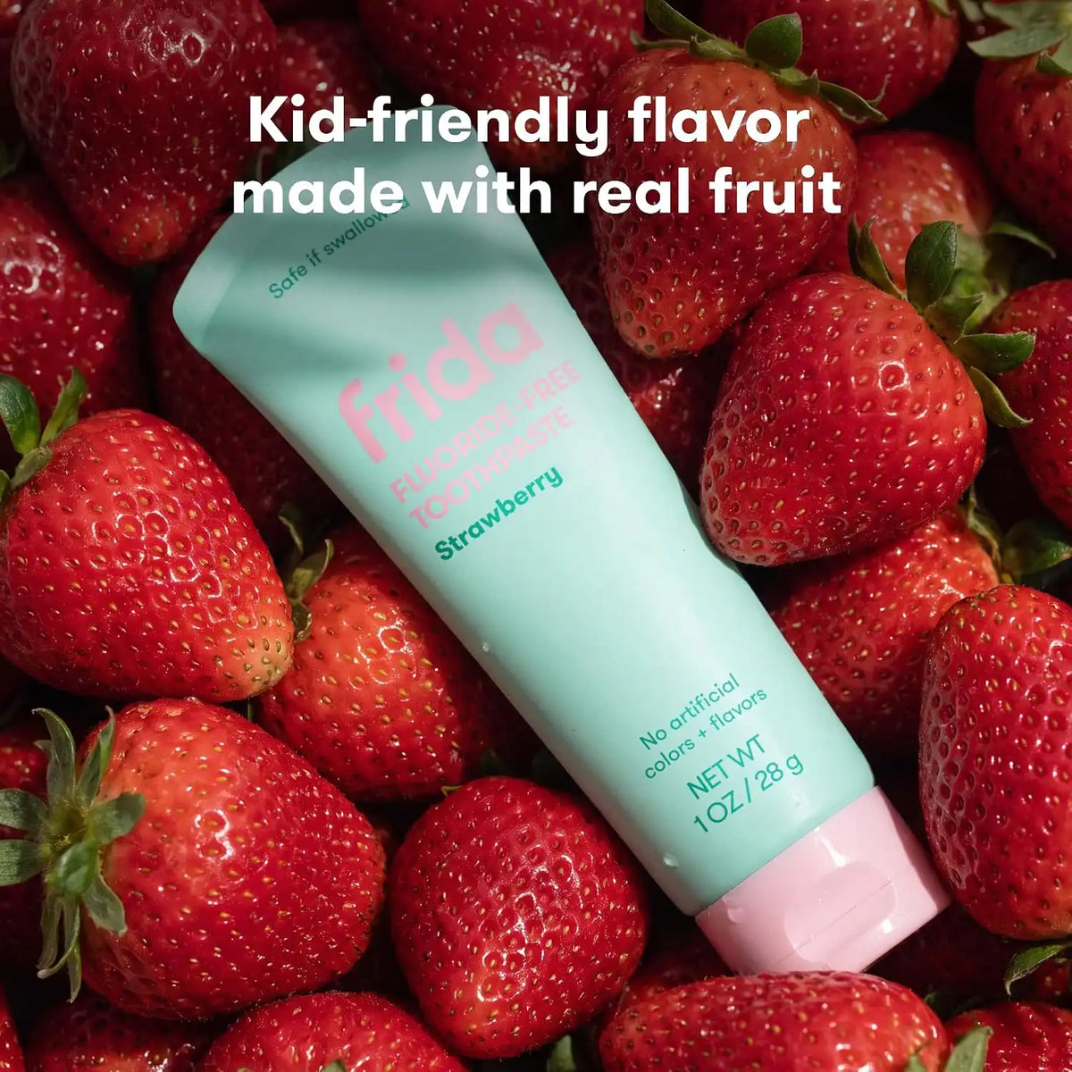Frida Fluoride-Free Toothpaste for Babies + Toddlers, Strawberry, 1 oz