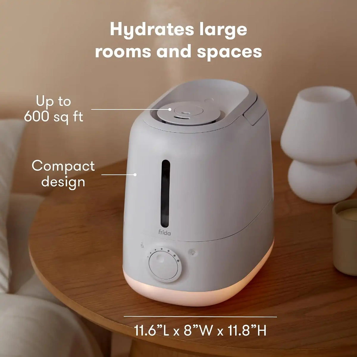 Frida 3-in-1 XL Top Fill Cool Mist Humidifier for Bedroom, Essentials
