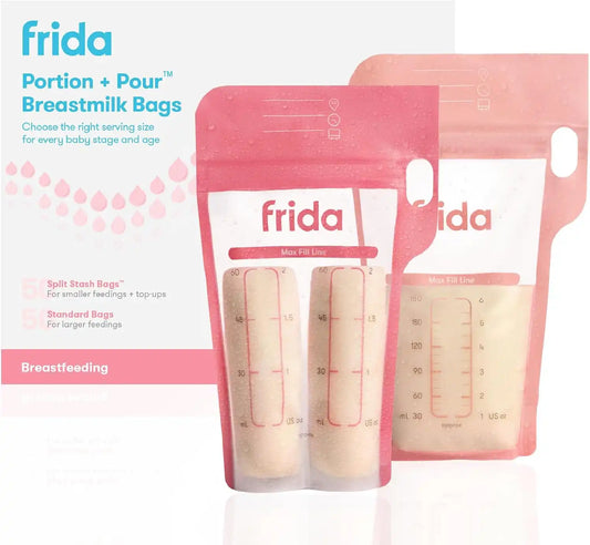 Frida Mom Breastmilk Storage Bags, Medical Grade Safety, 100ct Variety Pack
