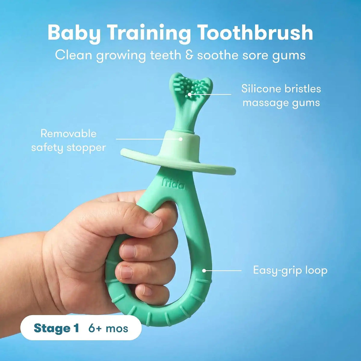 Frida Grow-with-Me Training Toothbrush Set, 2 Stages, 6+ Months