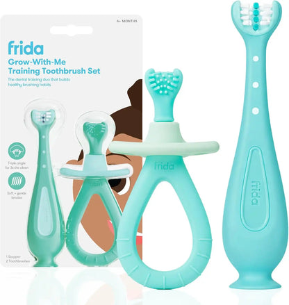 Frida Grow-with-Me Training Toothbrush Set, 2 Stages, 6+ Months