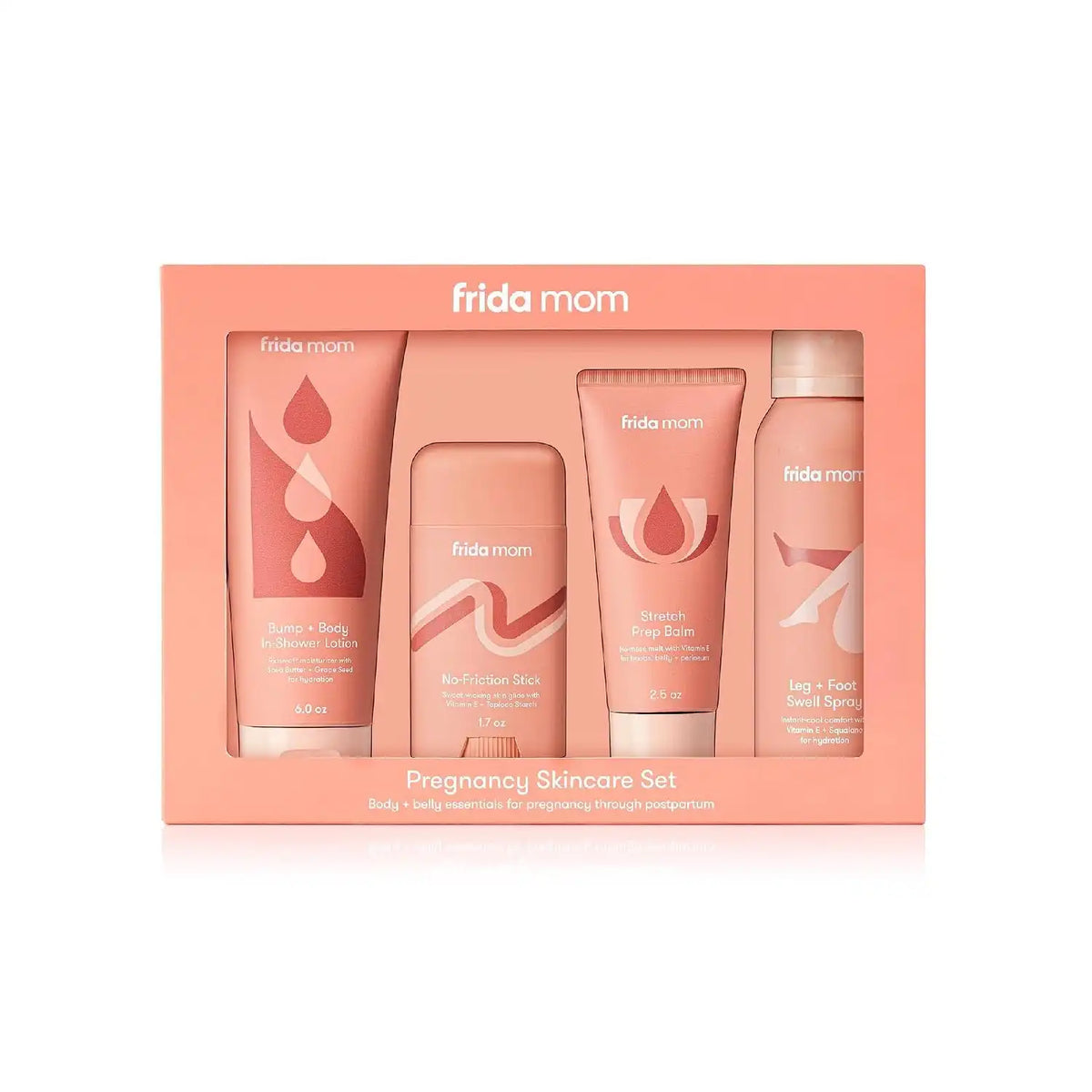 Frida Mom Pregnancy Skincare Set, Body Relief, In-Shower Lotion, 4pk Set